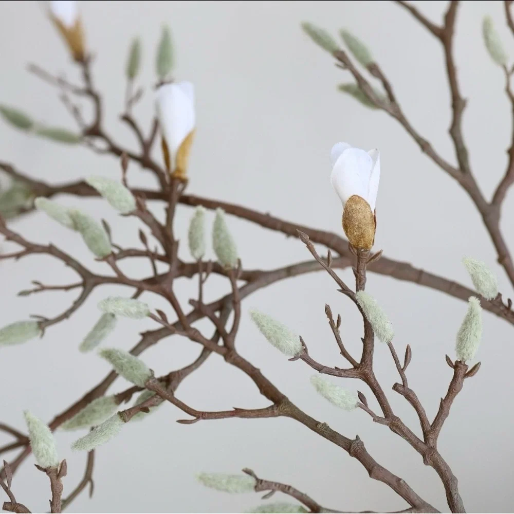 Magnolia budding & bloom realistic branches approximately 38” long, extra tall